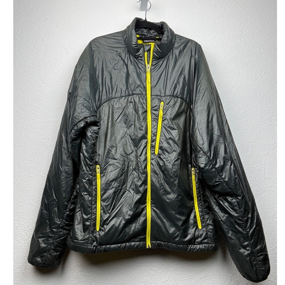 Marmot Black Puffer Jacket - L - Insulated Full Zip Hiking Gorpcore Outdoor